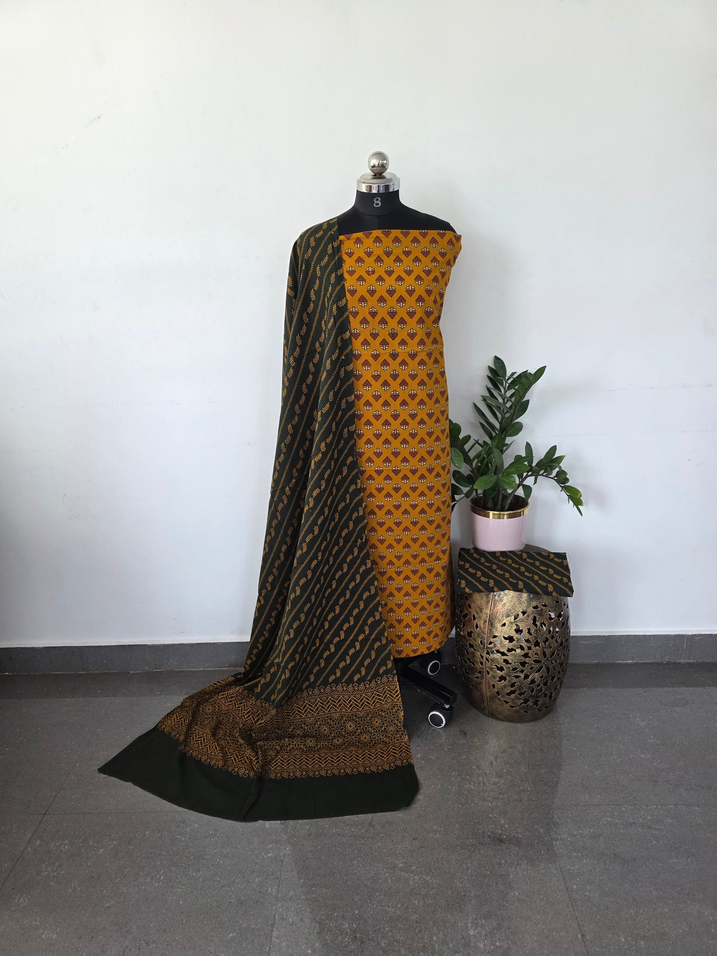 Heavy ajrakh cotton set- AJ11