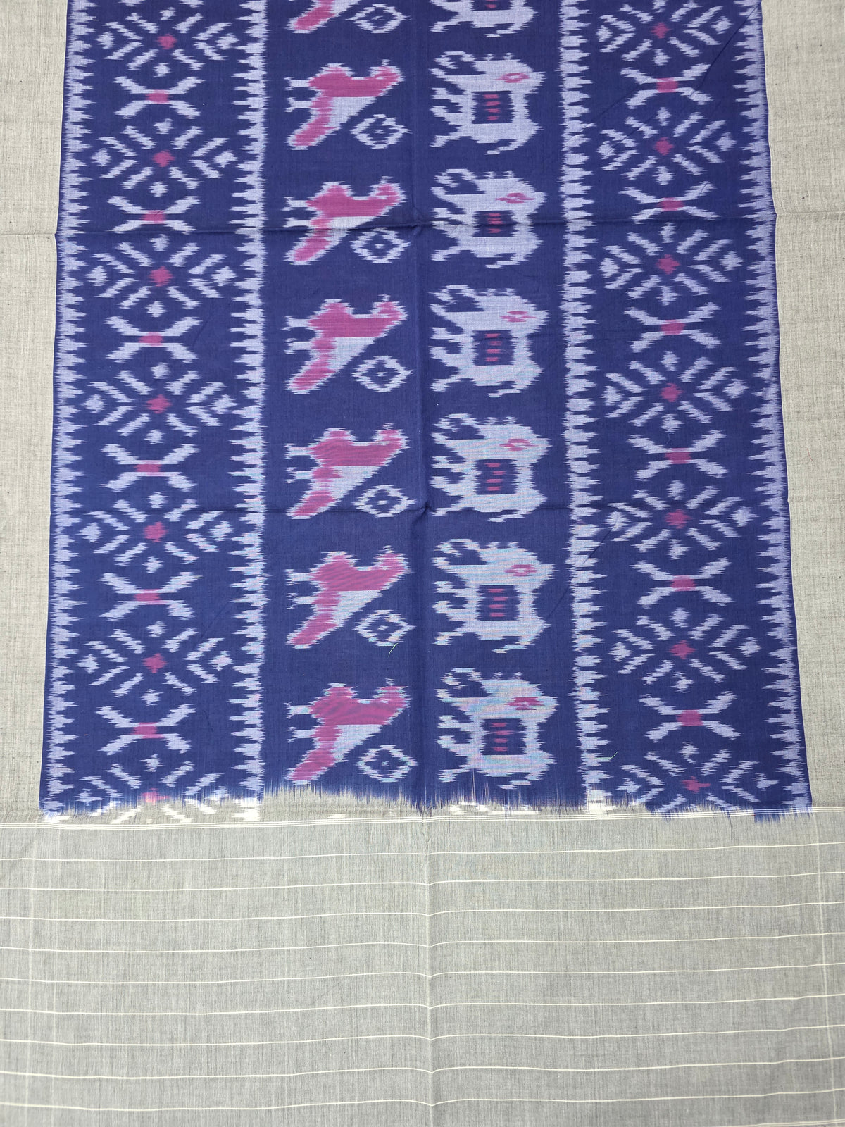 Handloom mercerised weft ikkat duppatta - WW694