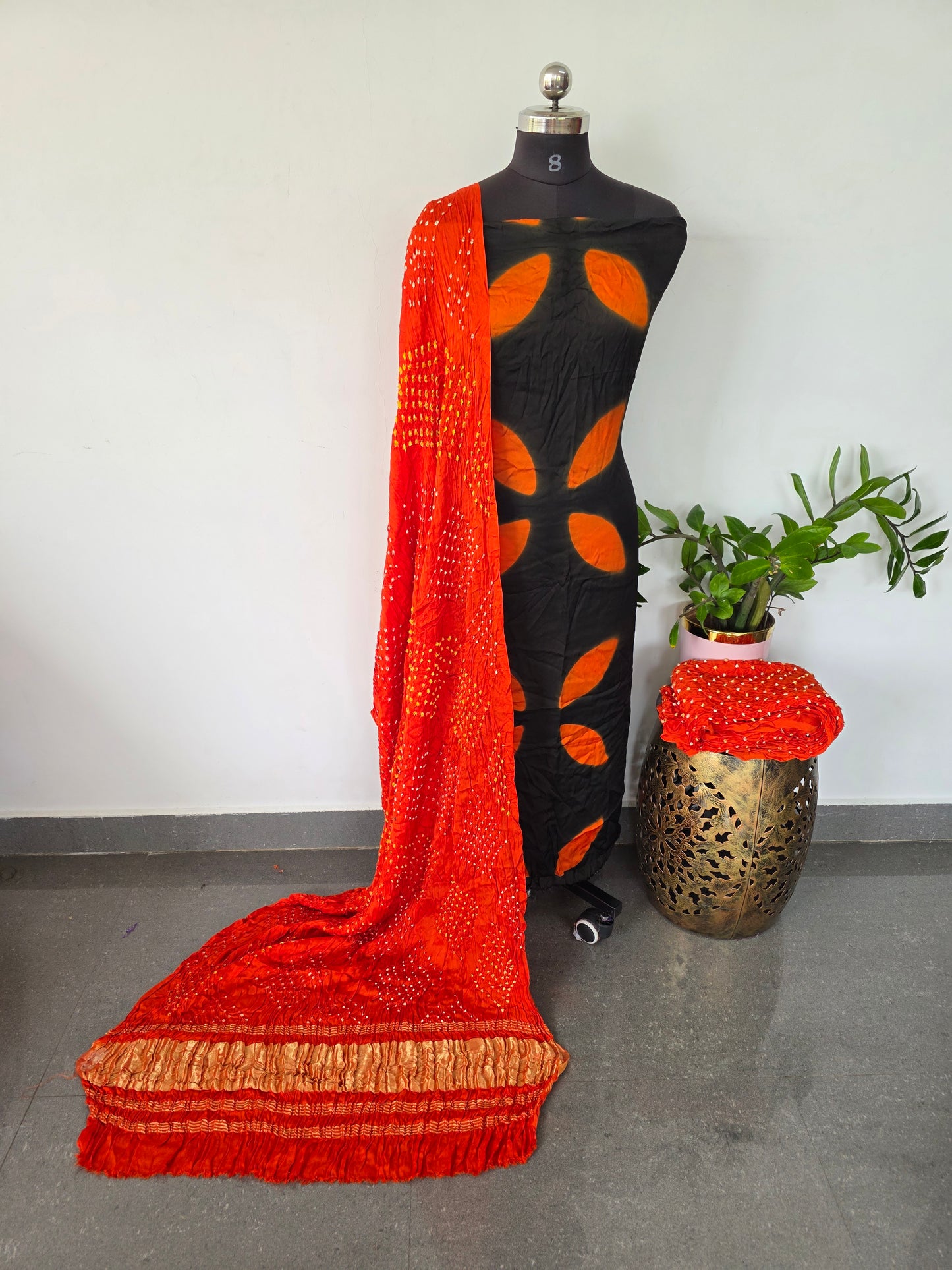 Handcrafted clap dyed bandhani modal salwar set - BN85
