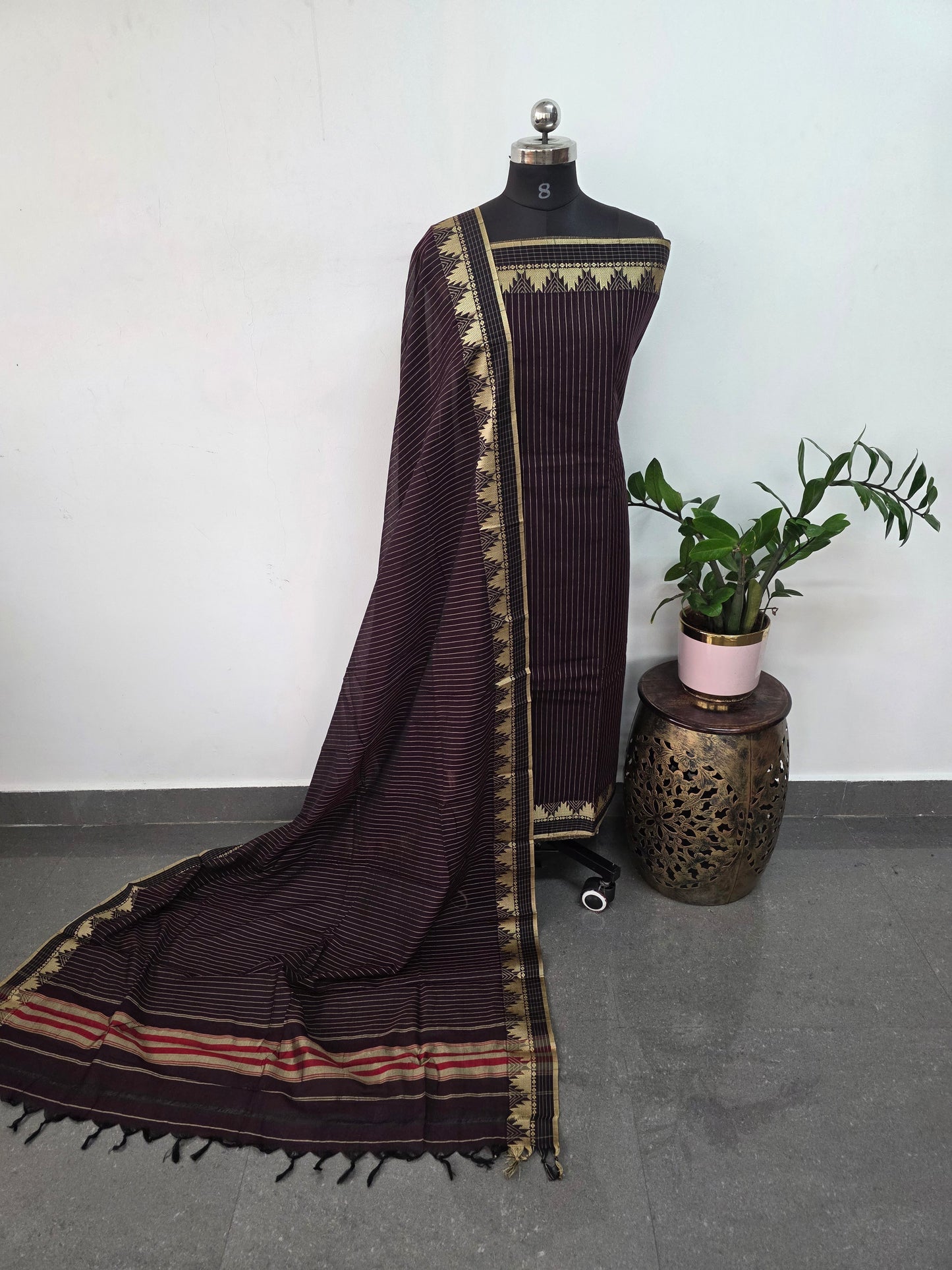 Mercerised stripes narayanapet salwar set (4.5 meters)-Na512