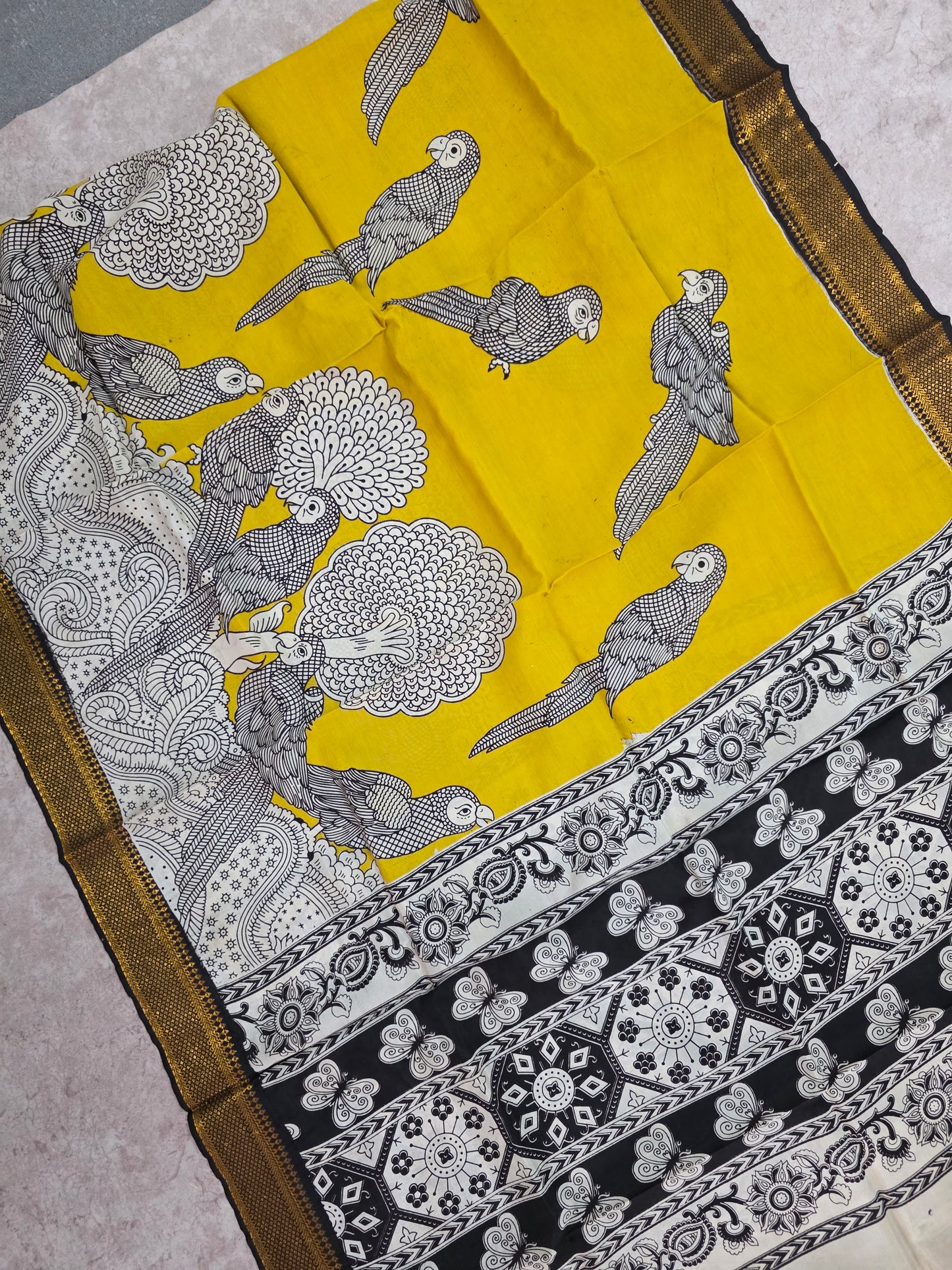 Pure chennuri kalamkari silk duppatta - KAA4