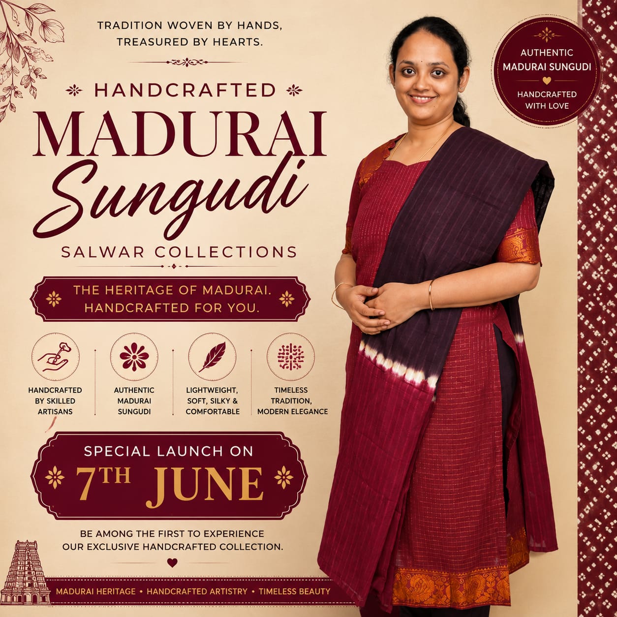 Madurai sungudi cotton salwar set