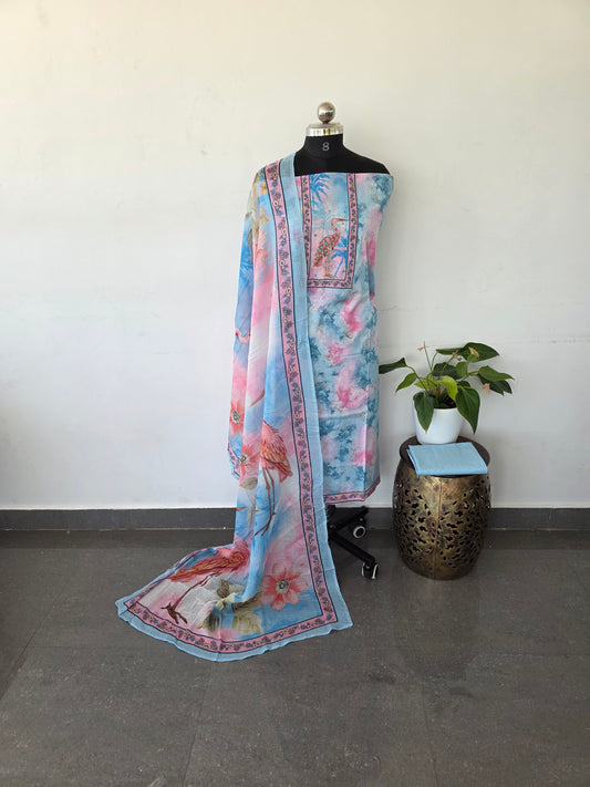 Pure cotton set - blue crane