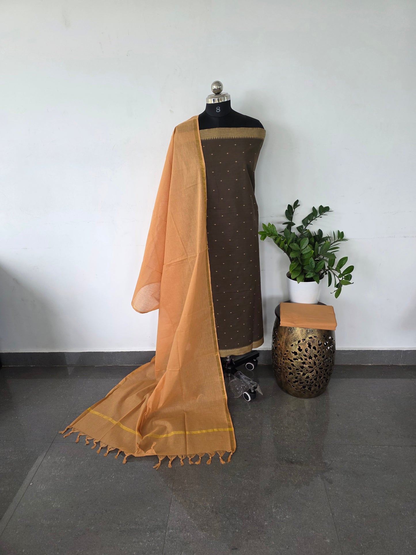 Pure hamdloom cotton set - mehendi  green H6