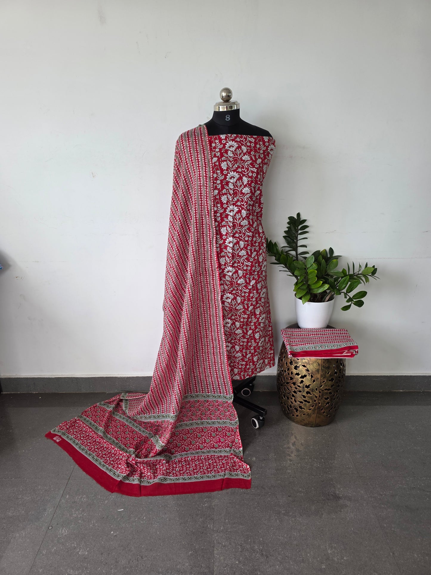 Pure jaipuri cotton set - Red floral
