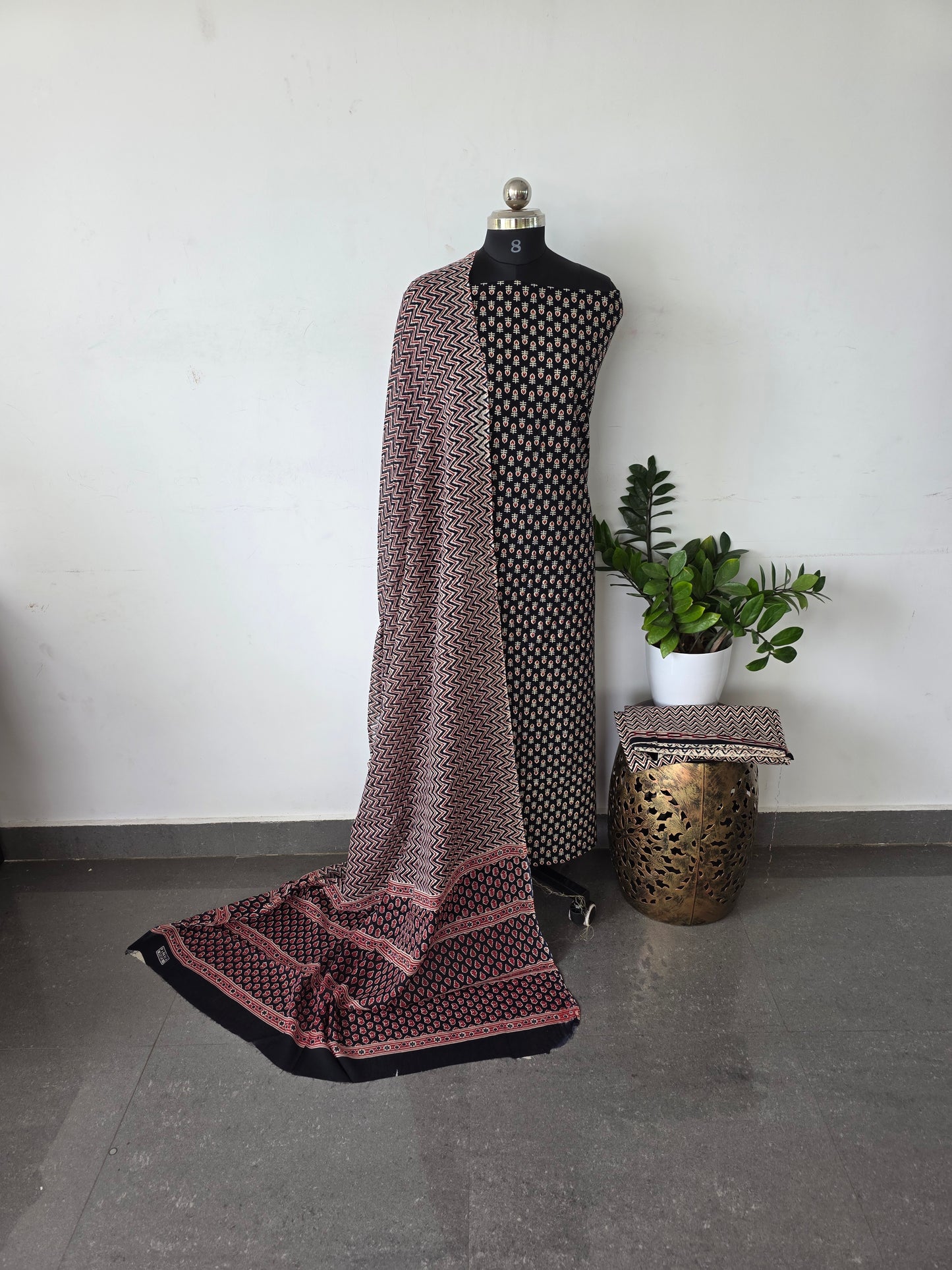 Pure jaipuri cotton set - Black