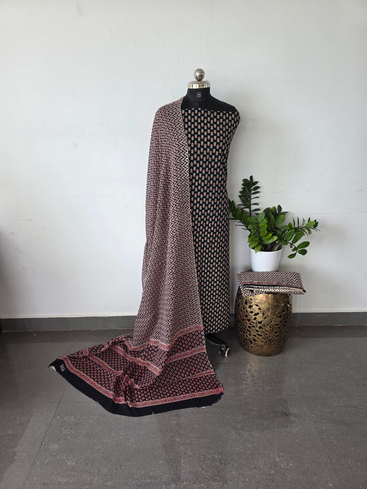 Pure jaipuri cotton set - Black