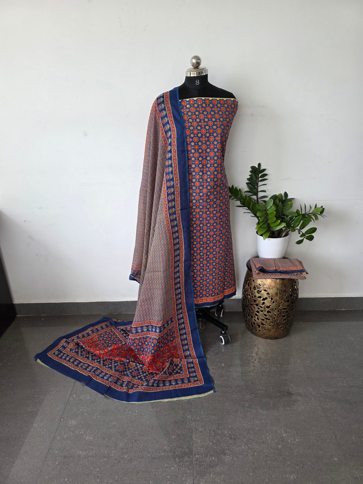 Pure jaipuri cotton set - Blue