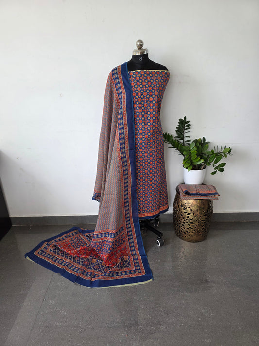 Pure jaipuri cotton set - Blue