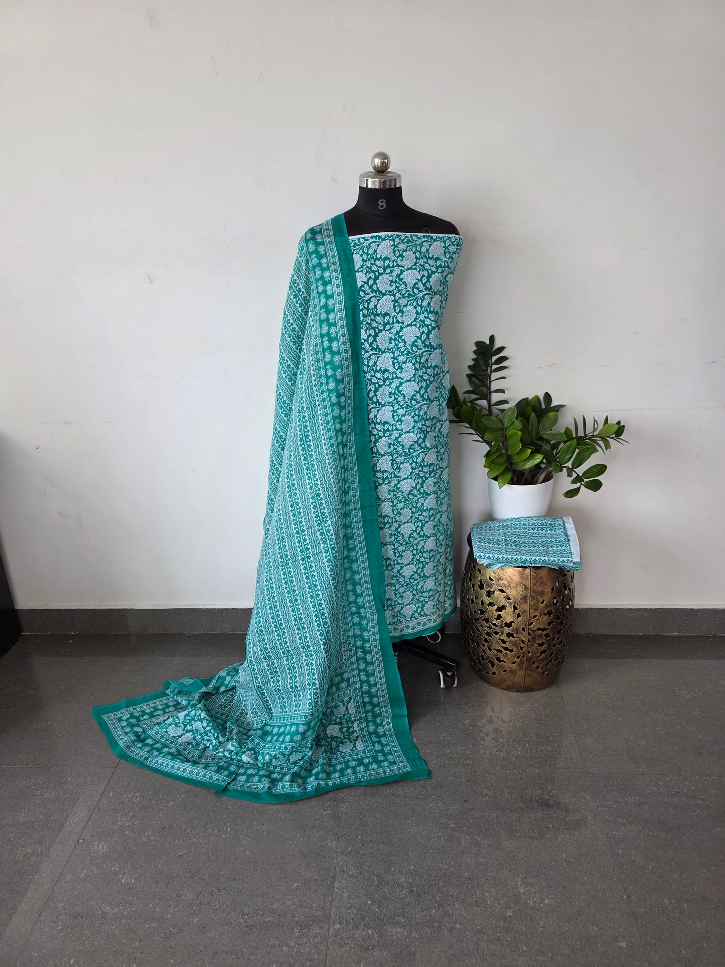 Pure jaipuri cotton set - Ramar green