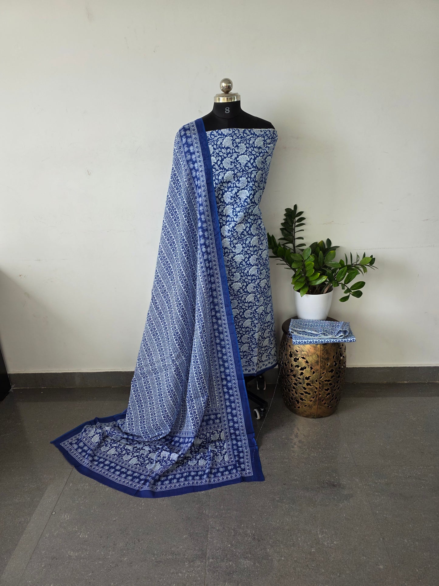Pure jaipuri cotton set - Blue