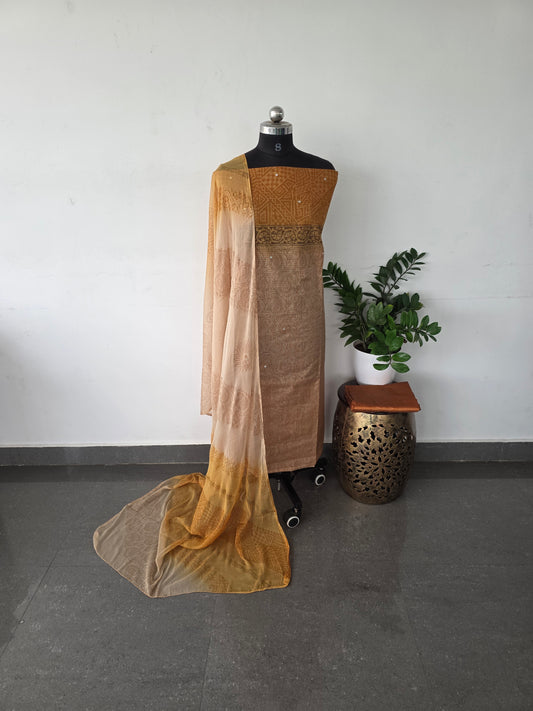 Premium kota set with chiffon shawl - KC9