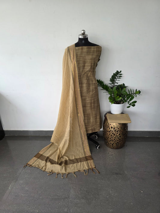 Pure handloom set cotton - Mahandi green
