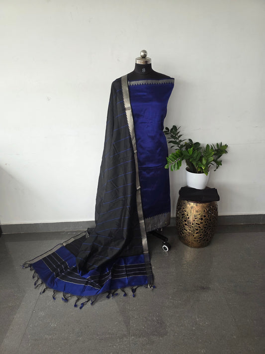 Premium mangalagiri silk set - royal blue