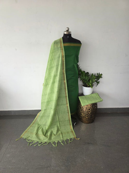 Premium mangalgiri cotton set - Green