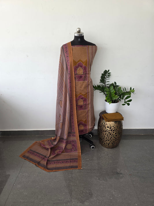 Premium ajrakh cotton set - Mustard