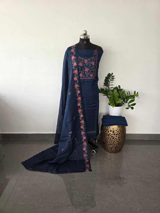 Embroidery kota set - dark blue K3