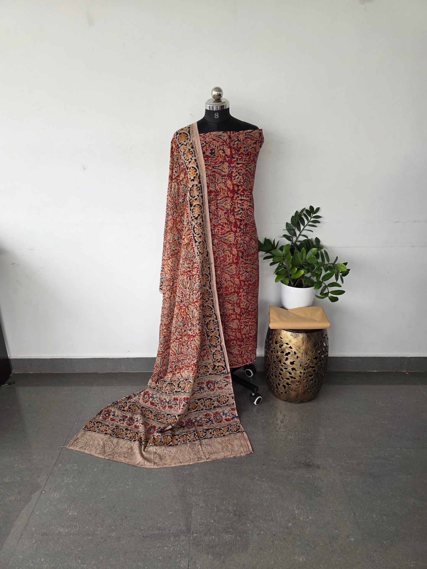Pure handblock & Authentic pure kalamkari cotton set - AH1