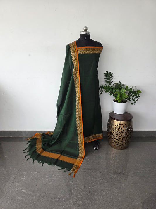 Premium kanchi cotton set [2 pc set ] - green