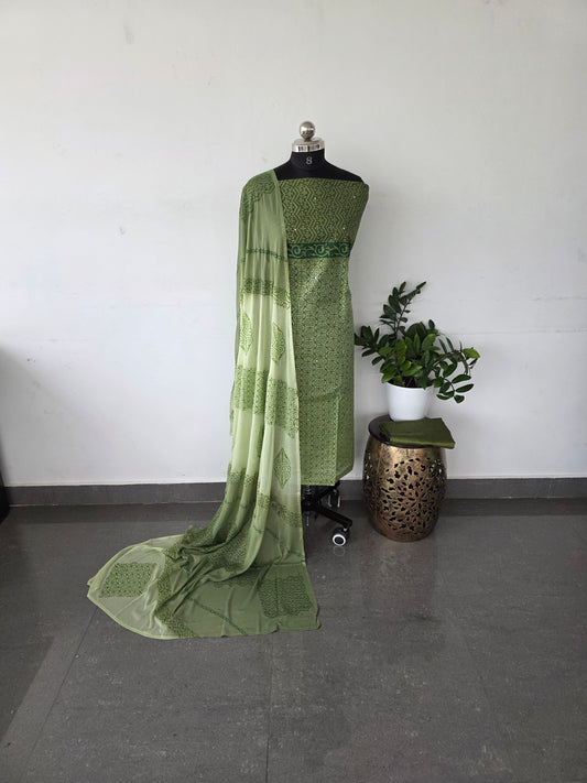 Premium kota set with chiffon shawl - KC2