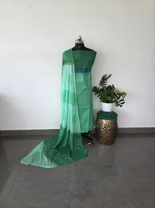 Premium kota set with chiffon shawl - KC3