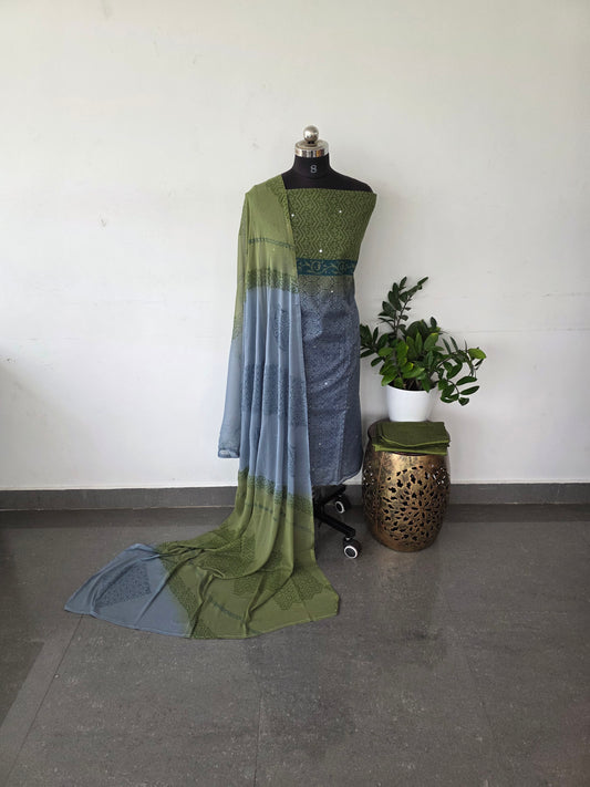 Premium kota set with chiffon shawl - KC5
