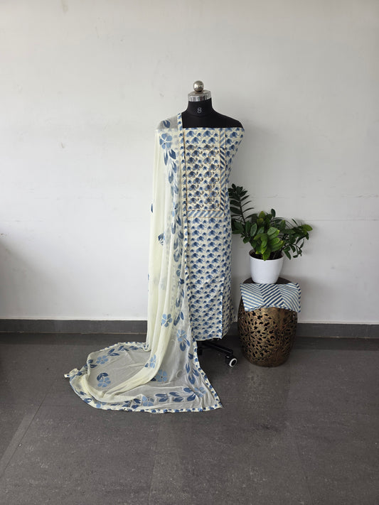 Pure cotton set with cute elephant - Blue