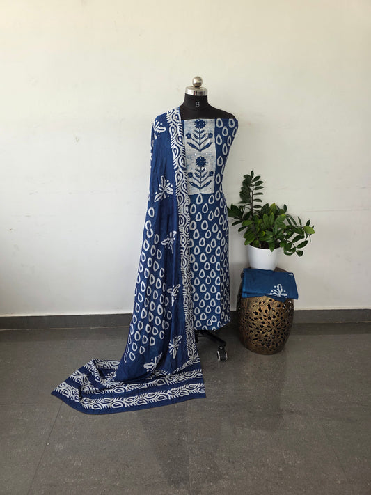 Premium Batik silk set - Blue