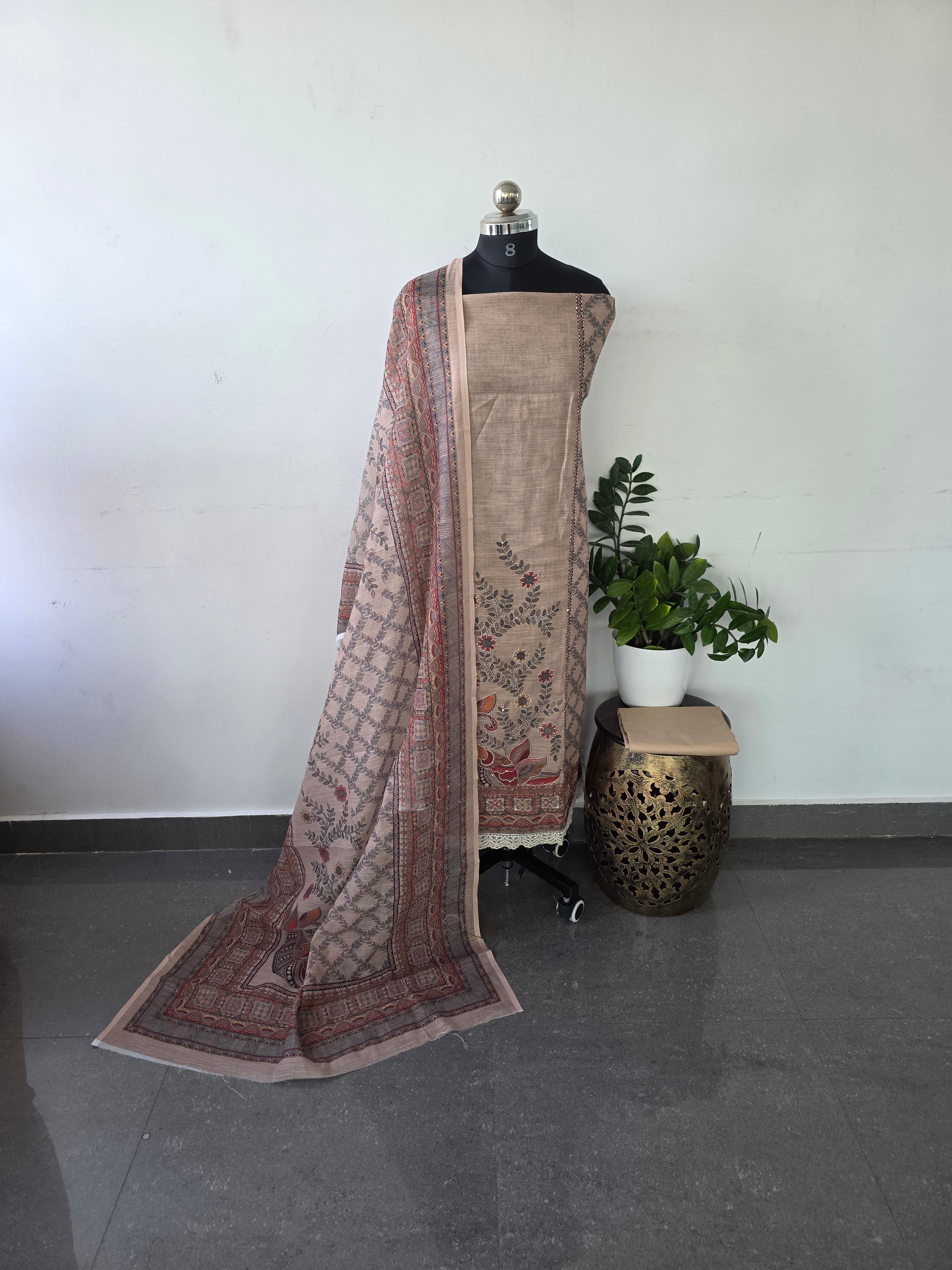 Premium linen cotton set - madhubani 3