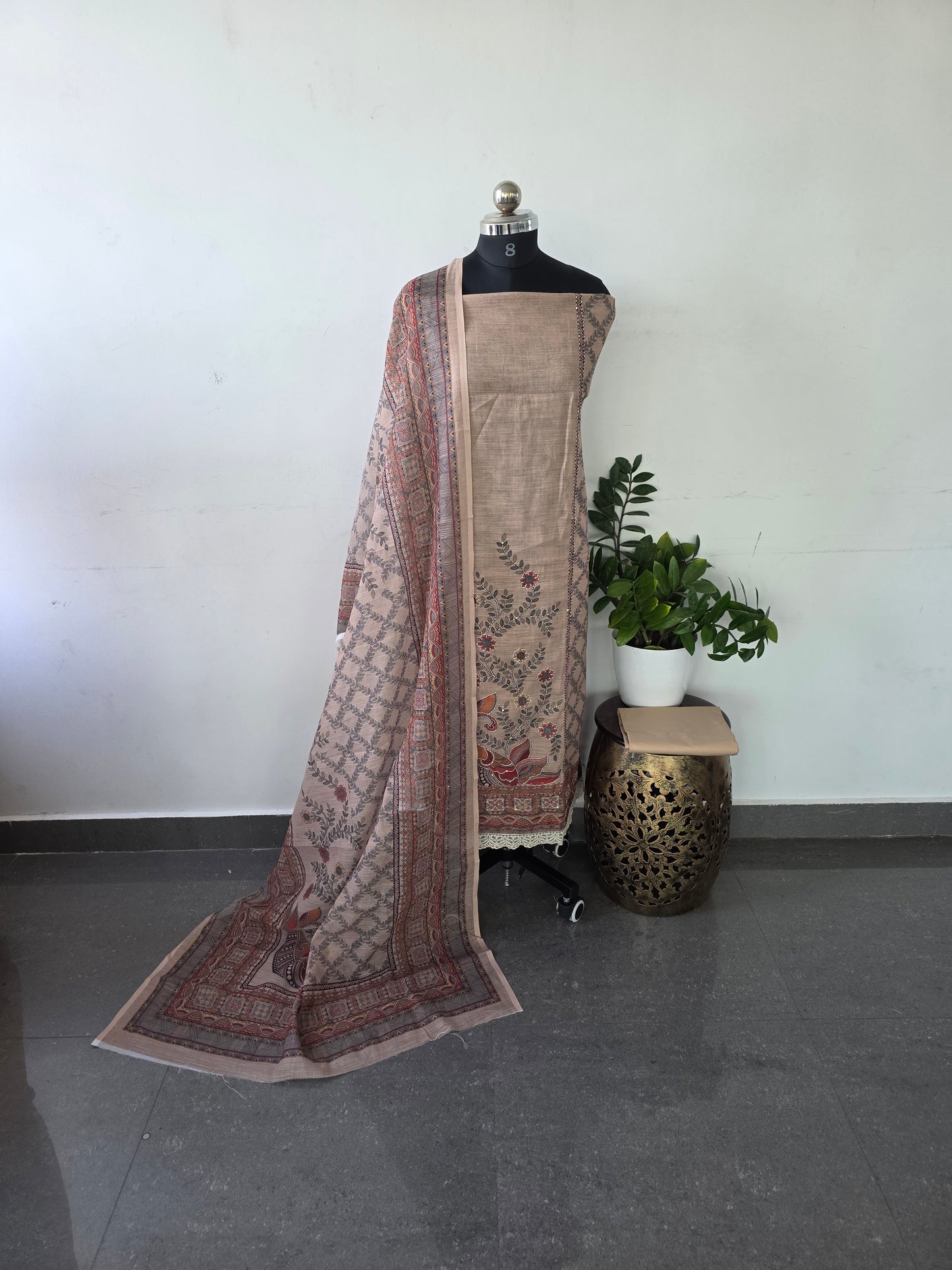 Premium linen cotton set - madhubani 3