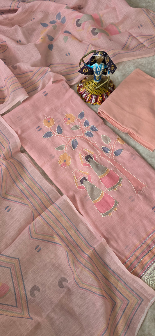 Premium warli linen cotton set - warli2