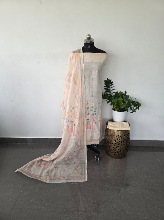 Premium warli linen cotton set - warli4