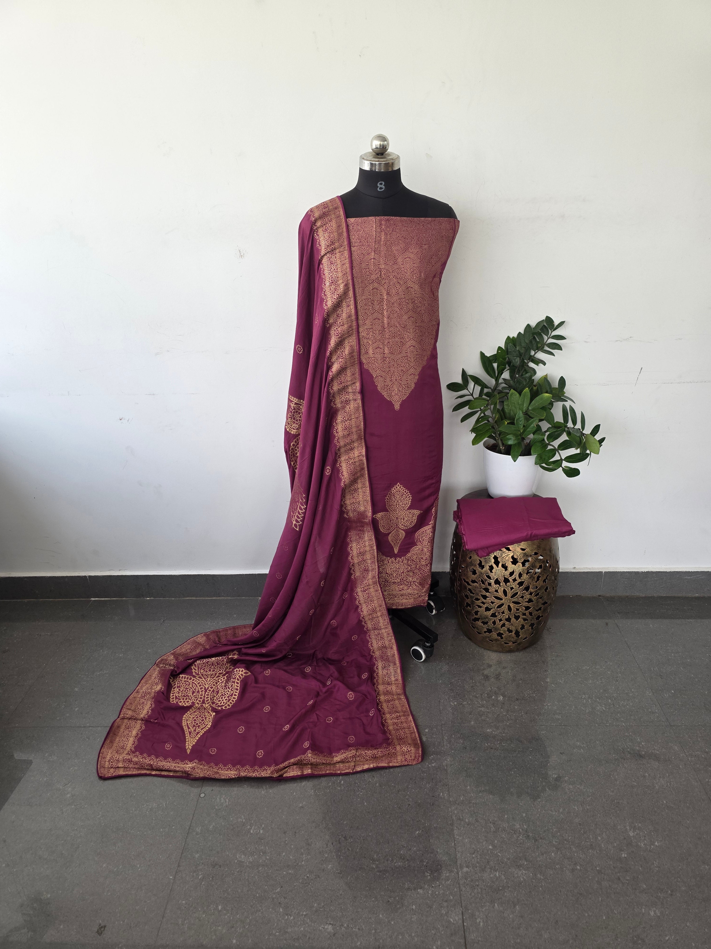 Premium soft banarasi silk set - pink