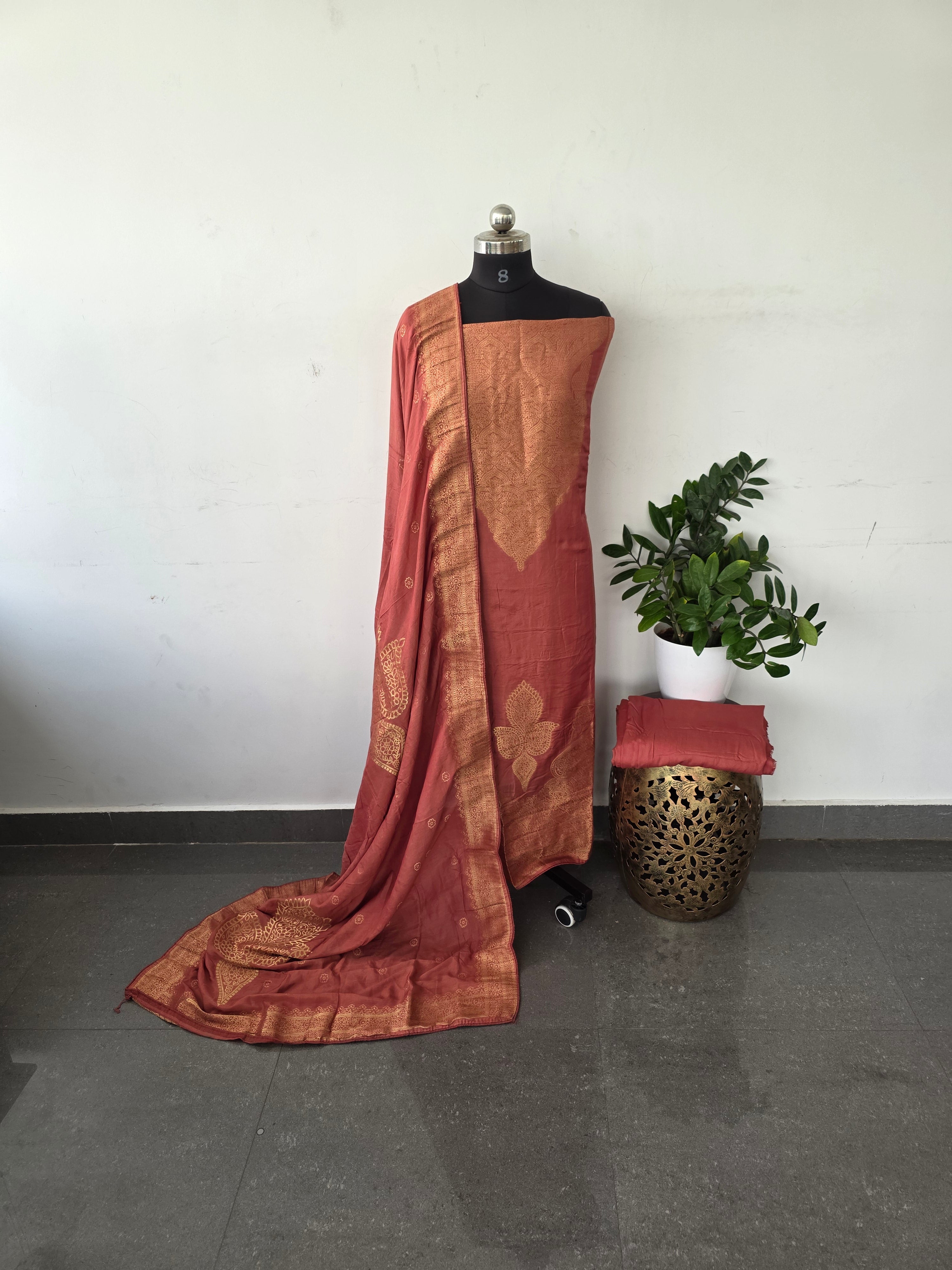 Premium soft banarasi silk set - w