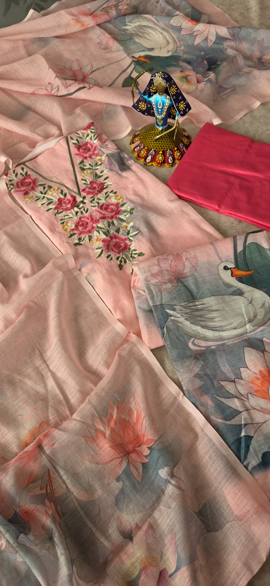 Premium linen cotton set - Swan2