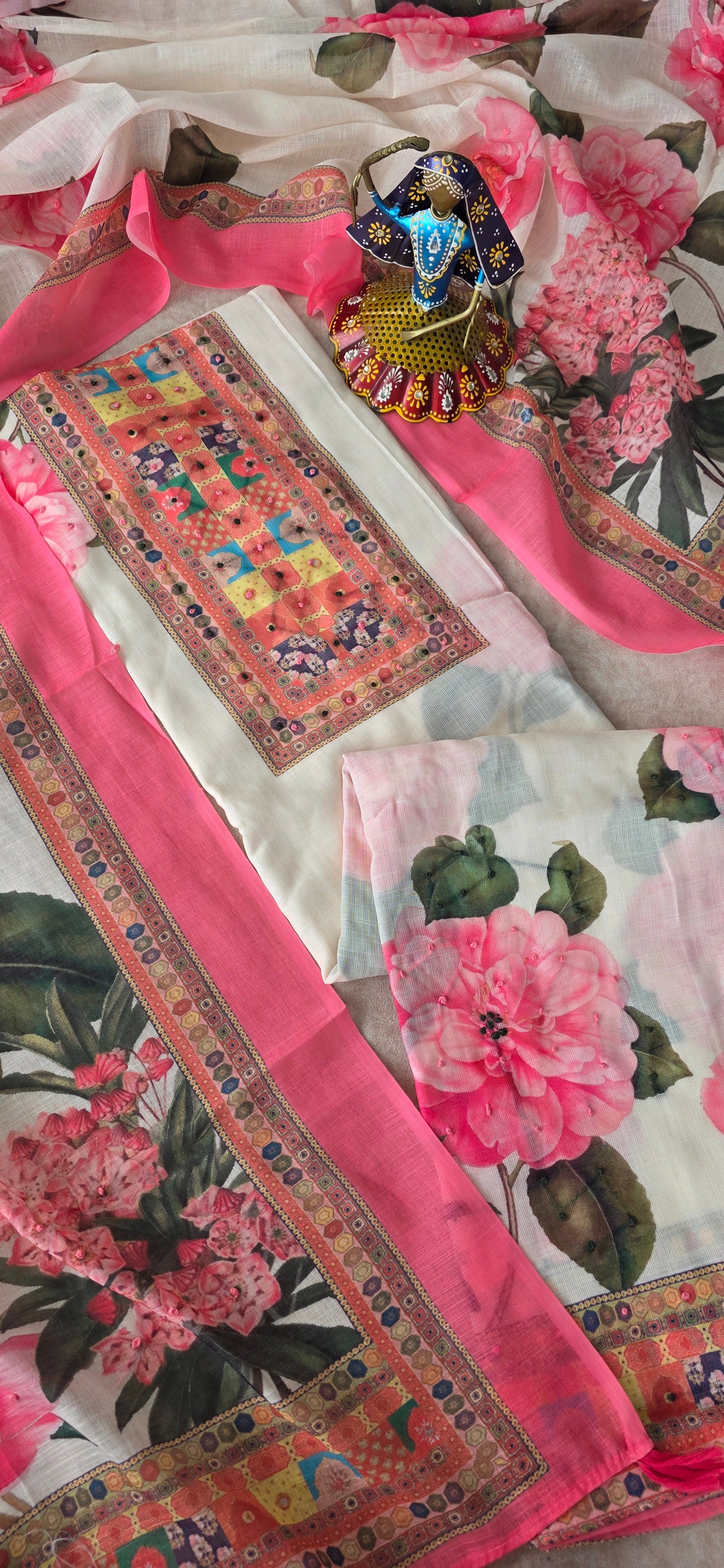 Premium linen cotton set - FLOWER
