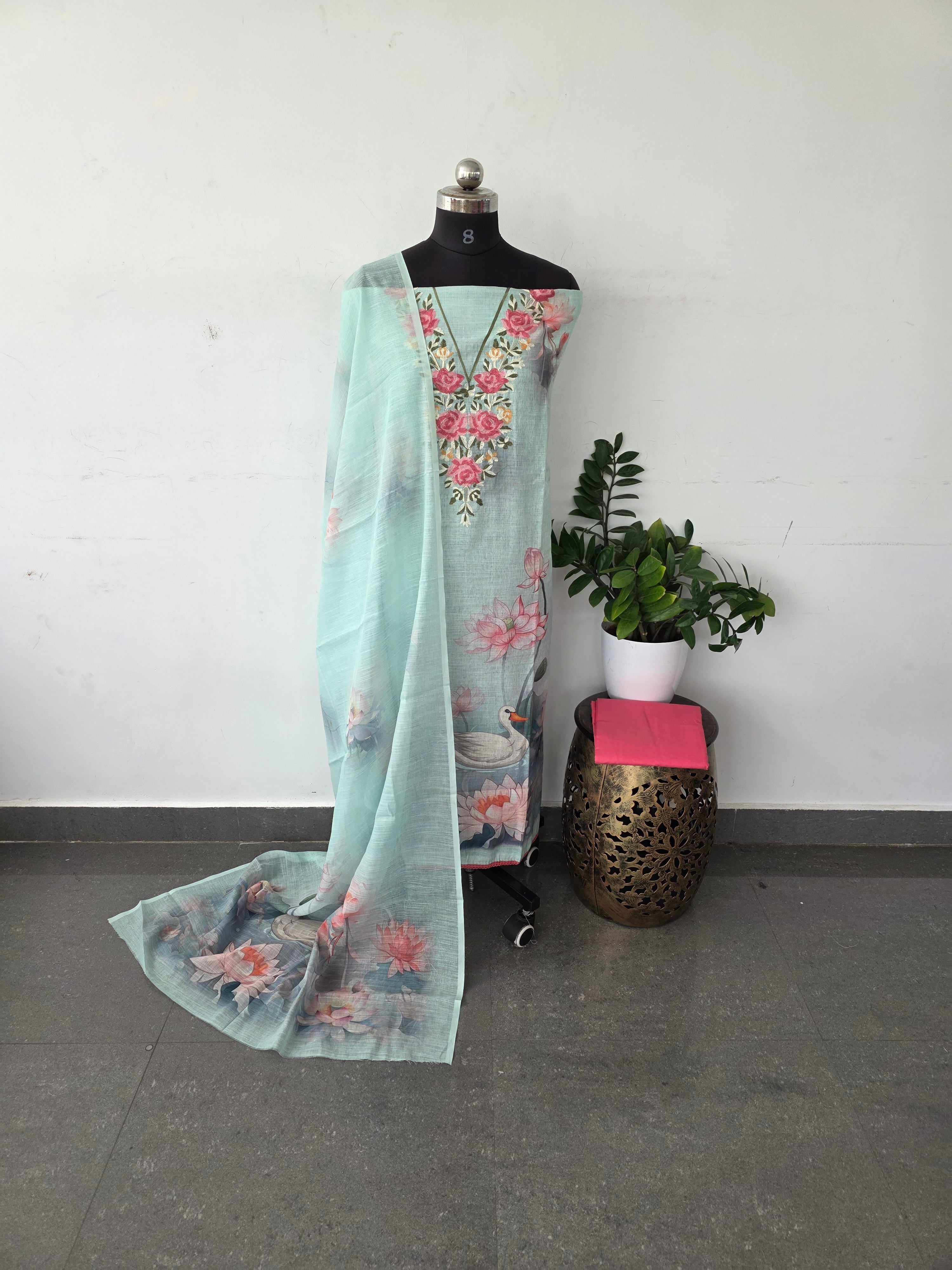 Premium linen cotton set - Swan3