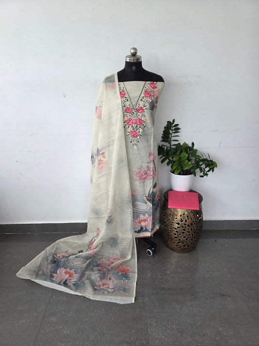 Premium linen cotton set - Swan1
