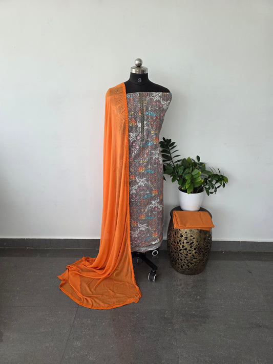 Pure geogette salwar set [ with lining ] - 4