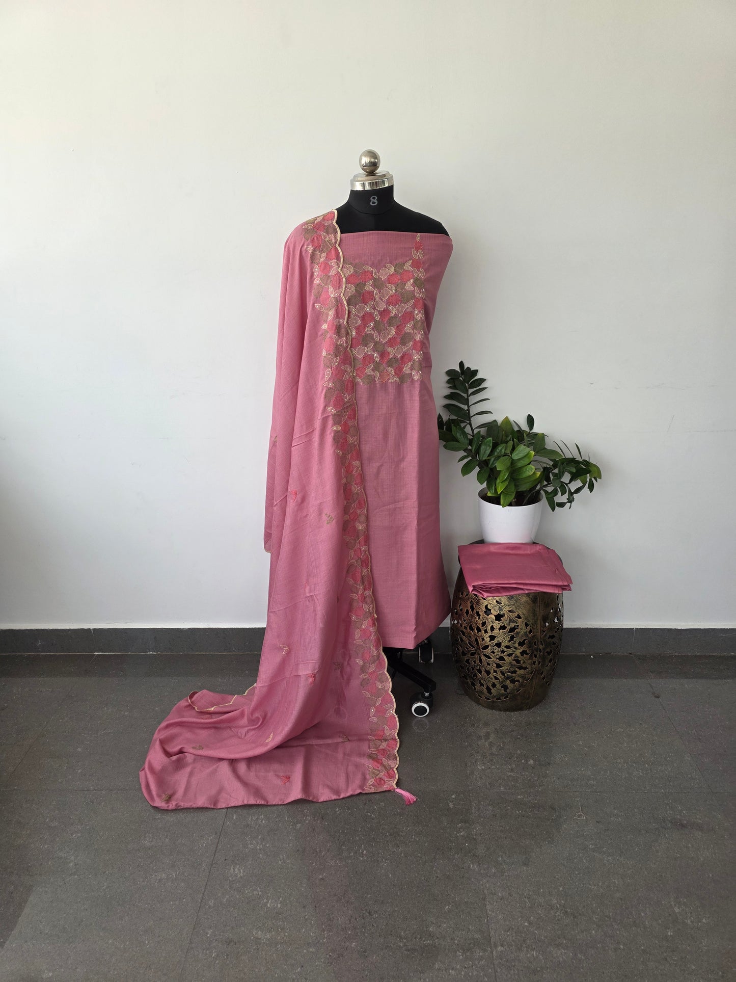 Premium vichitra silk set [ with lining ] - CLA65