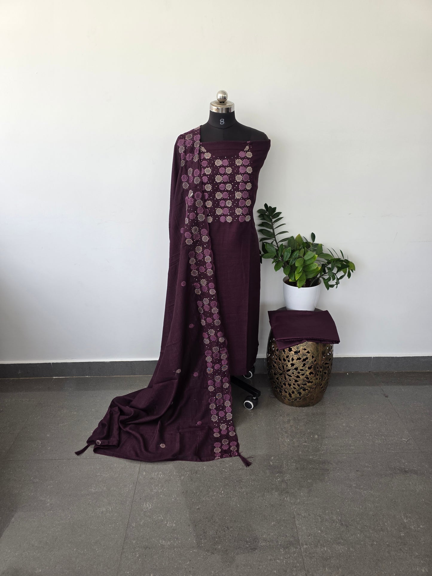 Premium vichitra silk set [ with lining ] - 4