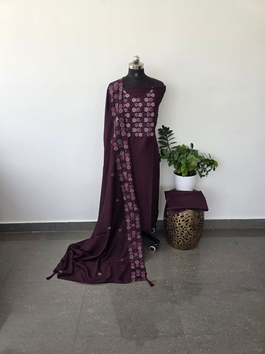 Premium vichitra silk set [ with lining ] - 4