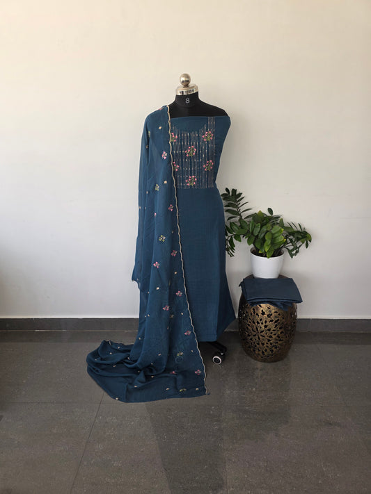 Crunchy tissue silk set with lining - SC31