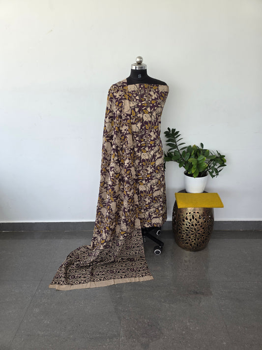 Authentic pure kalamkari cotton set - yellow2