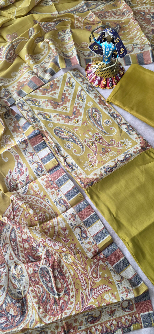 Premium soft ajrakh silk set - AJ4
