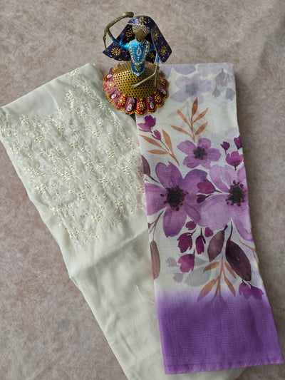 Fancy soft silk set - voilet