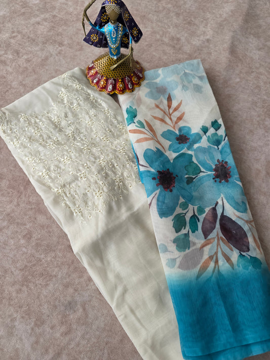 Fancy soft silk set - blue