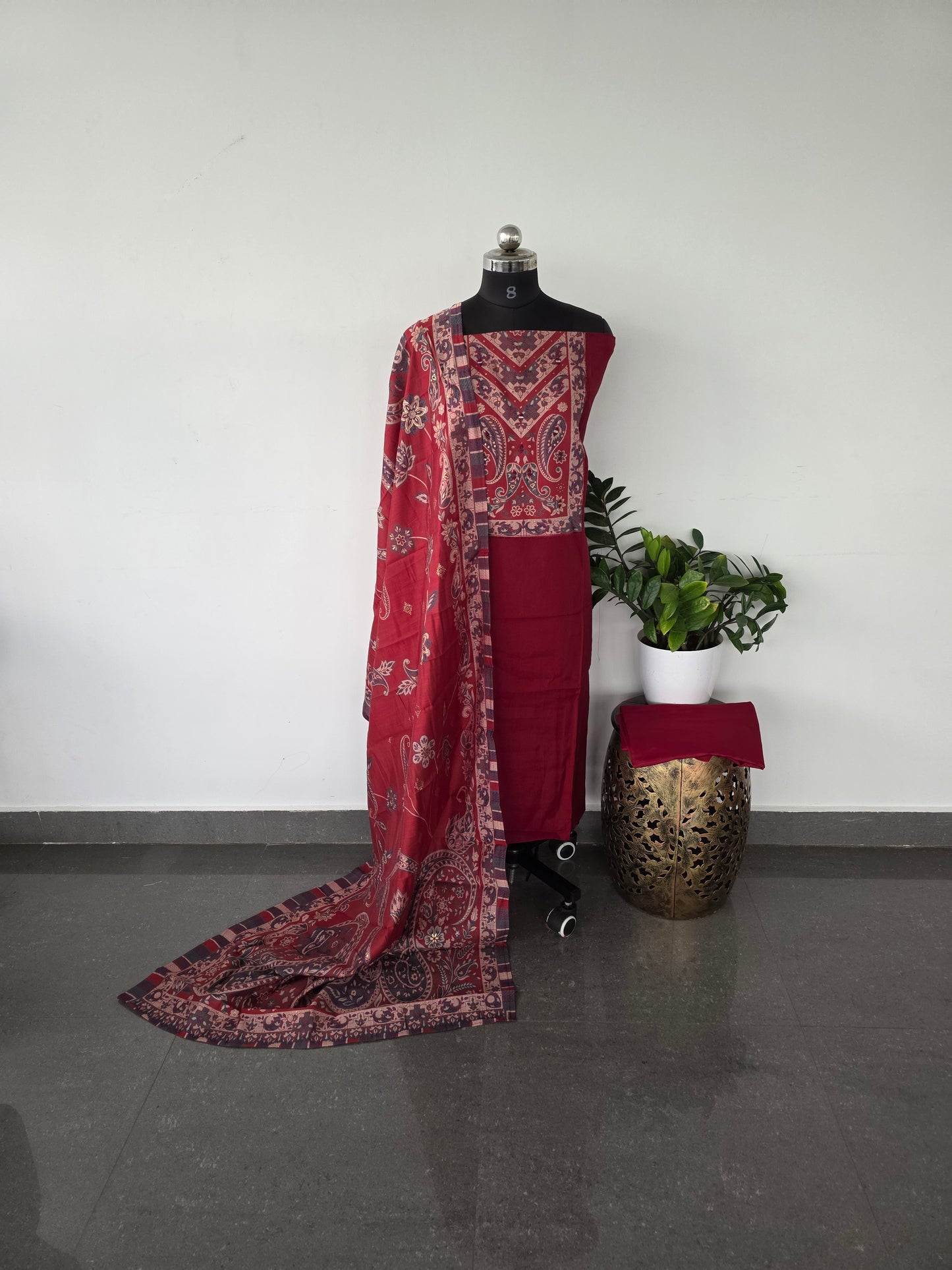 Premium soft ajrakh silk set - AJ3