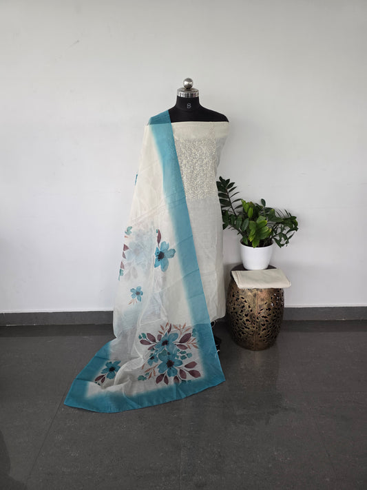 Fancy soft silk set - blue
