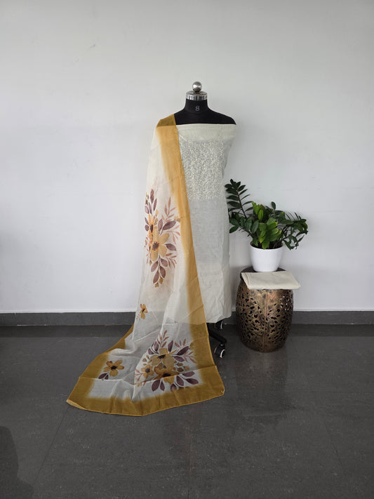 Fancy soft silk set - yellow